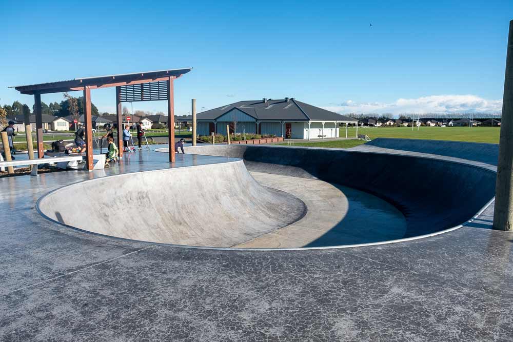 Skate Bowl at Knights Stream Park, Halswell, Christchurch, Canterbury, NZ