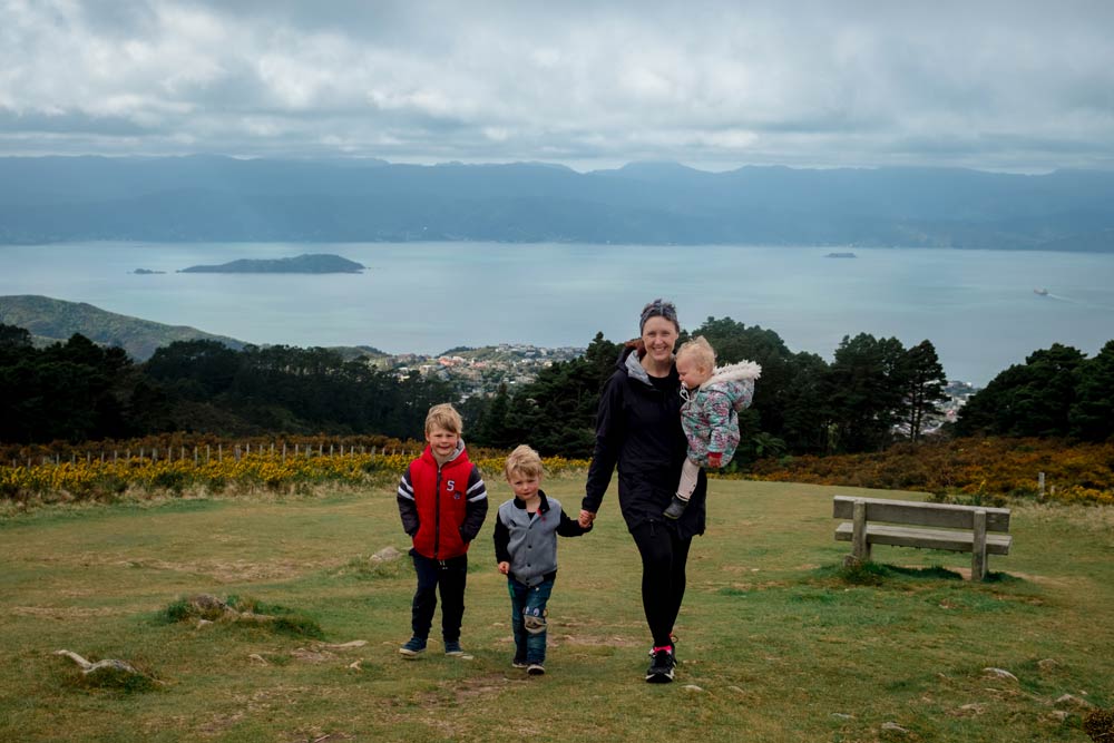 Backyard Travel Family reach the summit of Mt Kaukau, Wellington