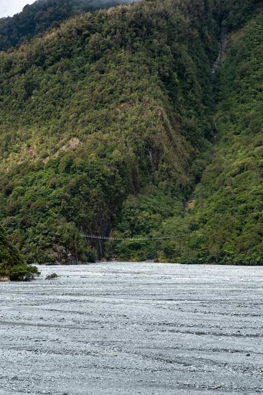 View of swingbridge from Franz Josef Glacier Track