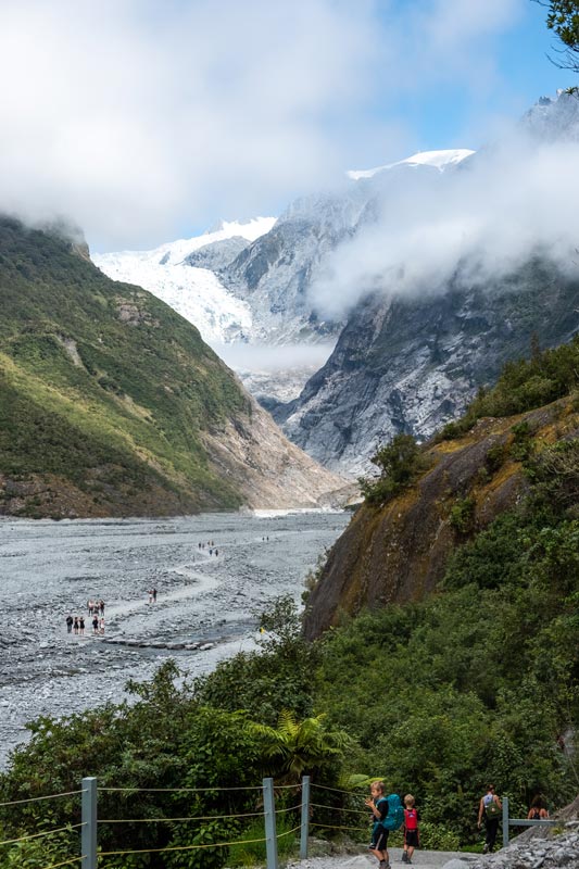 View of Franz Josef Glacier from the first viewpoint