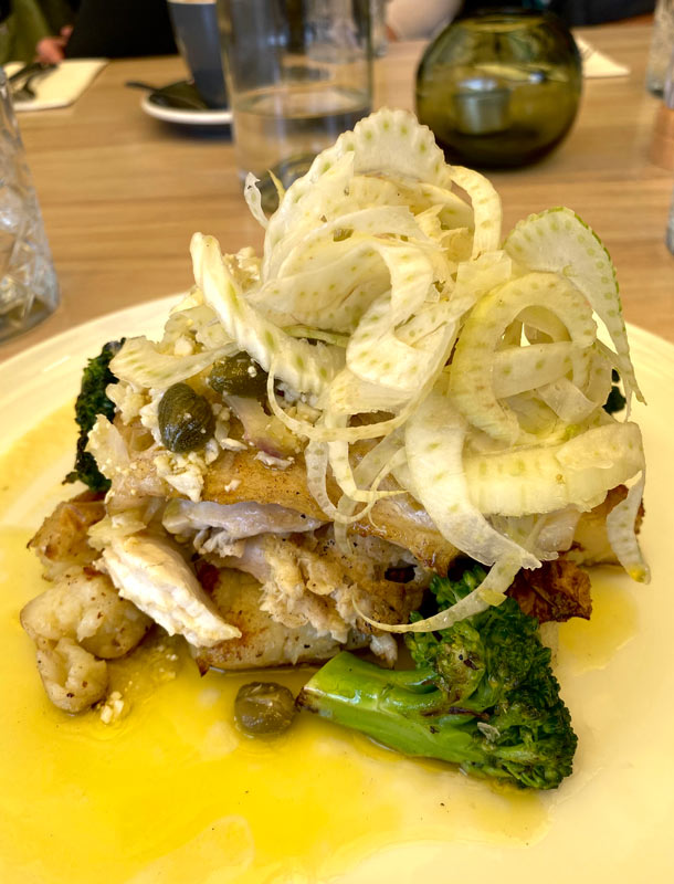 Delicious snapper at the best restaurant in Akaroa, Ma Maison on the Akaroa Waterfront