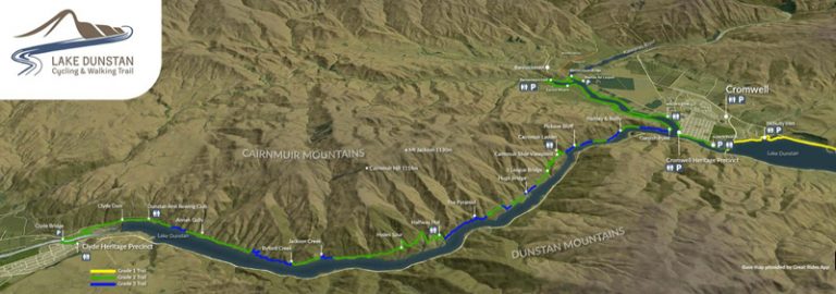 Lake Dunstan Cycle Trail Map courtesy of Central Otago NZ