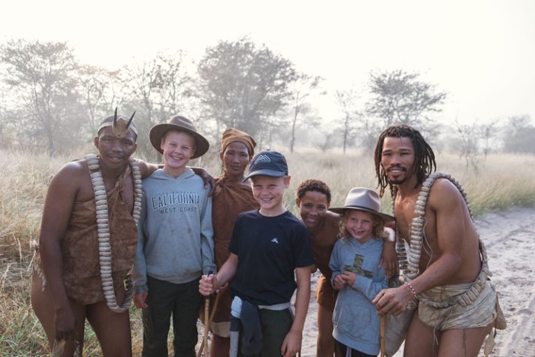 San Bushman and kids at Backyard Travel Family explore Moela Safari Lodge