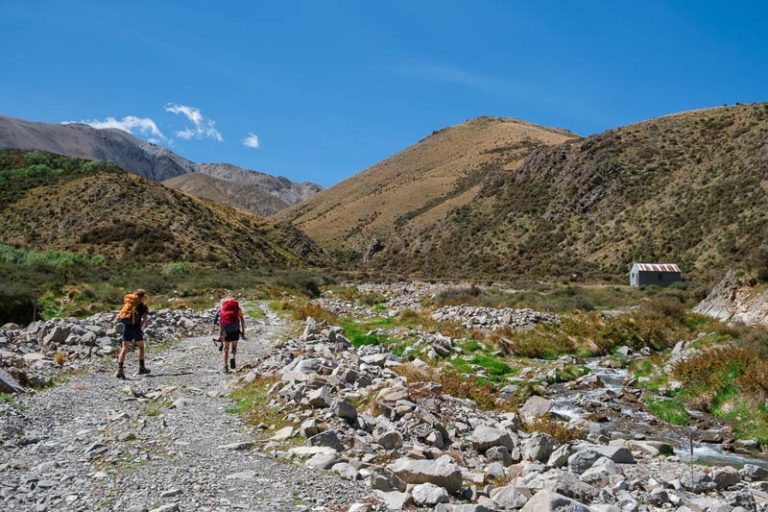 kids hike to Manuka Hut in Mid Canterbury